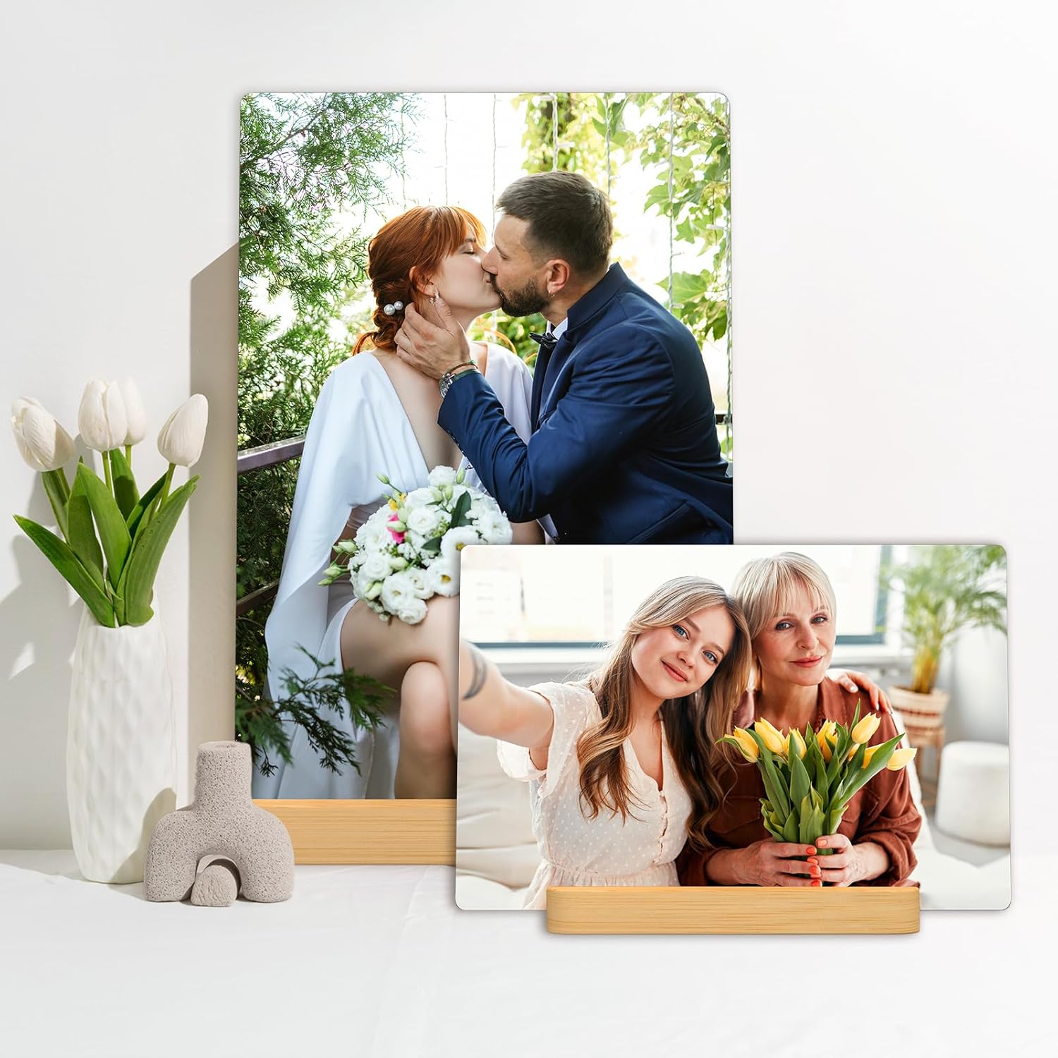 Custom Photo Metal Print with Bamboo Base