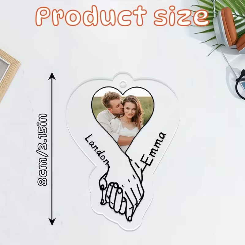 Custom Photo & Text Acrylic Rearview Mirror Charm