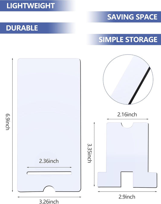 4 Pieces Sublimation Blank Phone Stand Sublimation Cell Phone Holder for Desk Wood Smartphone Holders DIY Craft Charging Stand for Desktop Office Table Home Kitchen