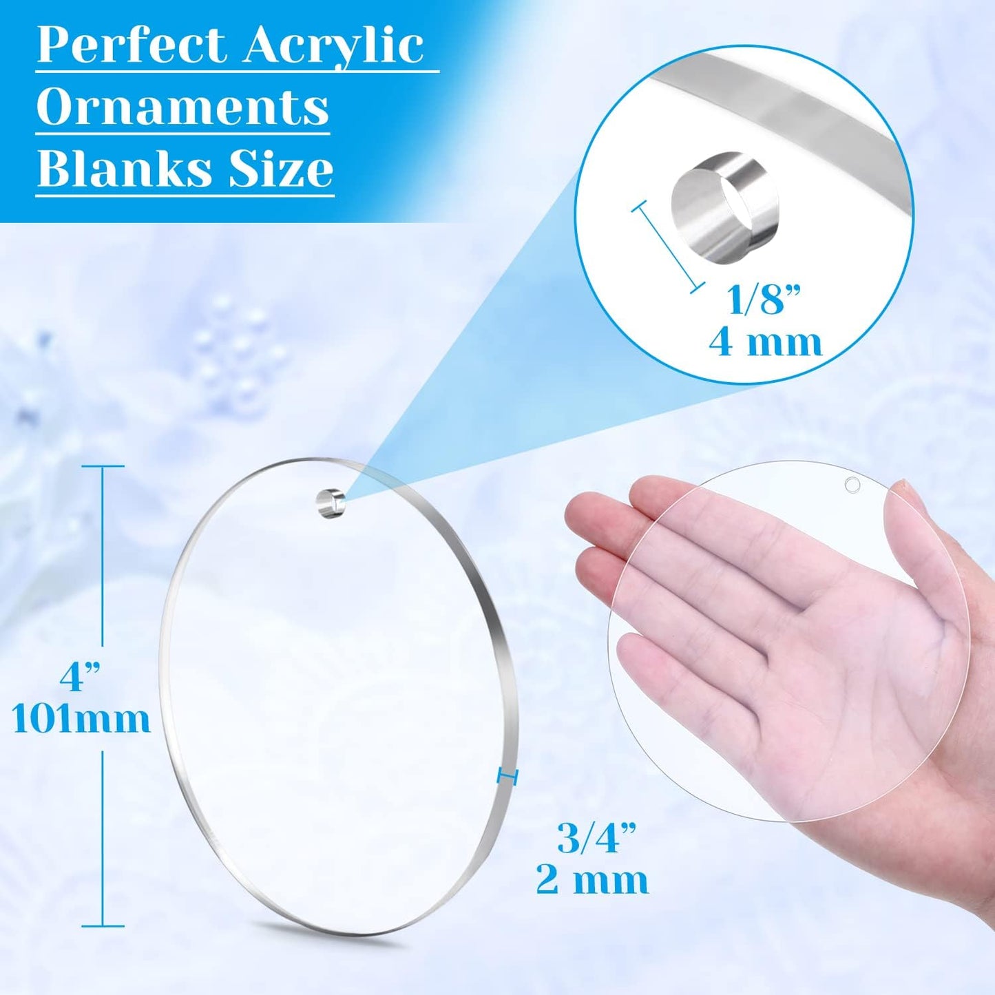Acrylic Discs Round Acrylic Blanks Bulk with Hole for Engraving
