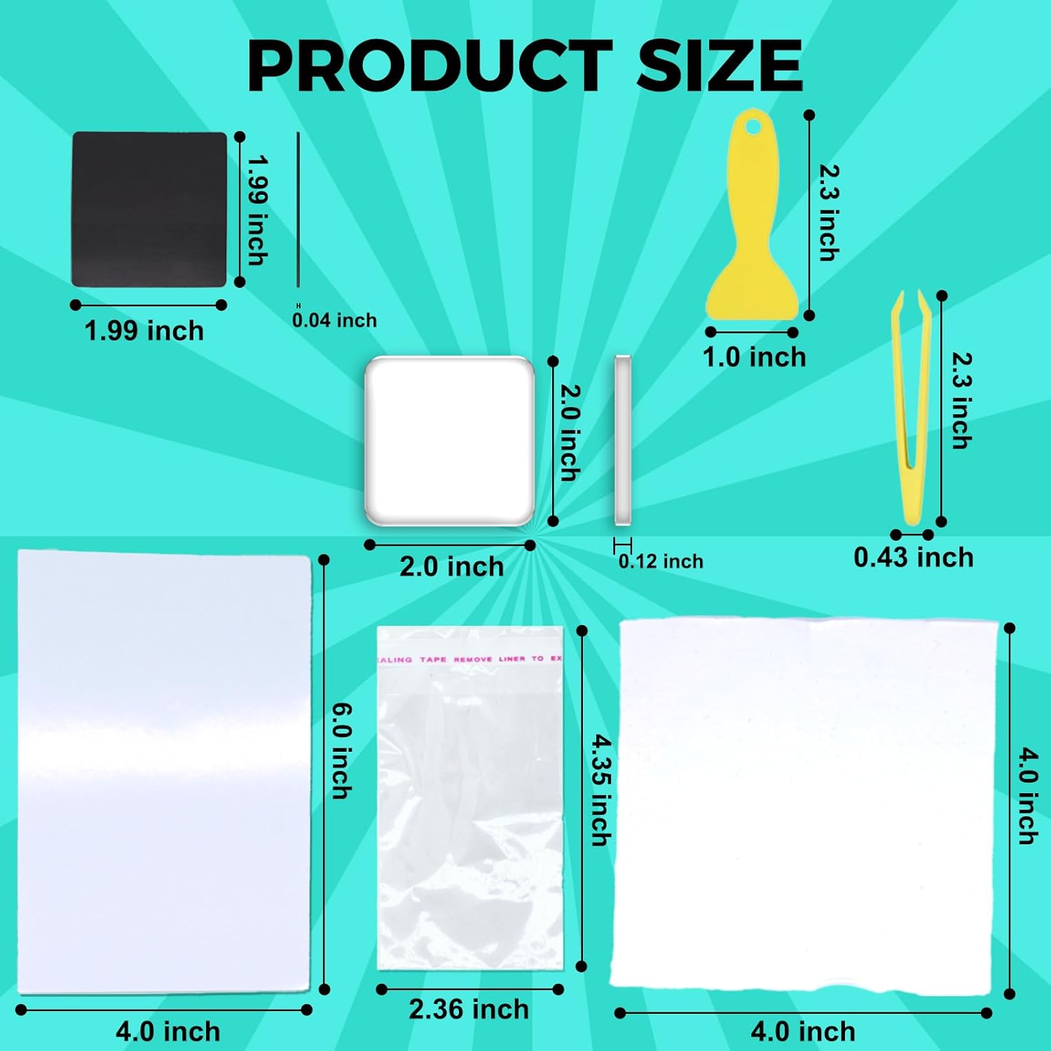 45pcs Blank Acrylic Fridge Magnets, 2" x 2“ Personal DIY Decorative Refrigerator Magnets Kits, for Crafts Home Office Locker Party Gift Kids