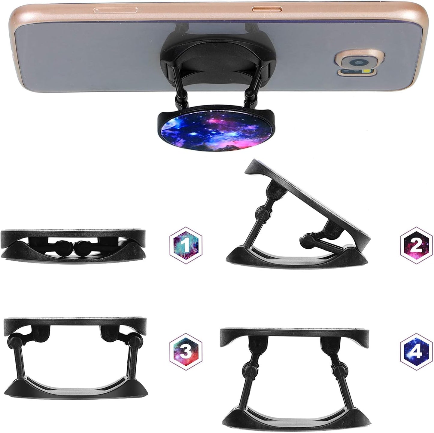 Weewooday 10 Pieces Phone Grip Holder Nebula Collapsible Phone Holder Self-Adhesive Sublimation for Smartphone and Tablets(10 Pieces)
