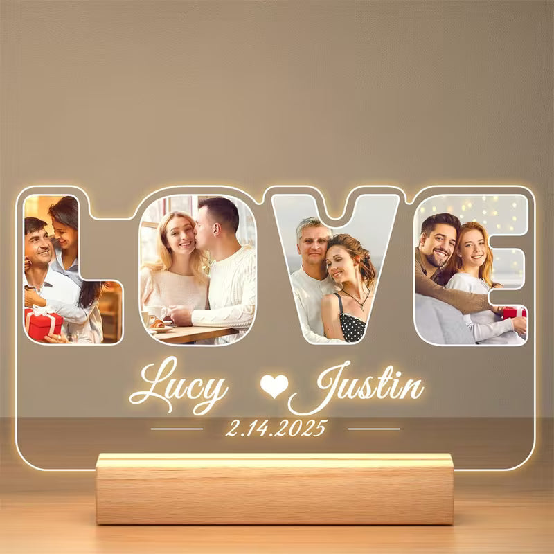 Personalized LOVE Photo Acrylic Night Light