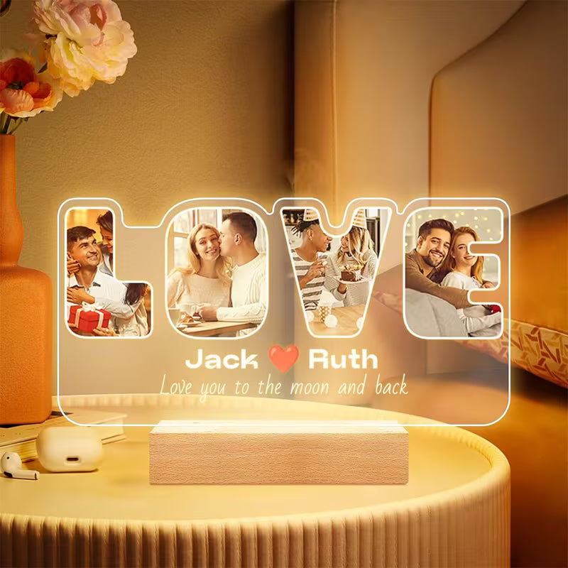 Personalized LOVE Photo Acrylic Night Light