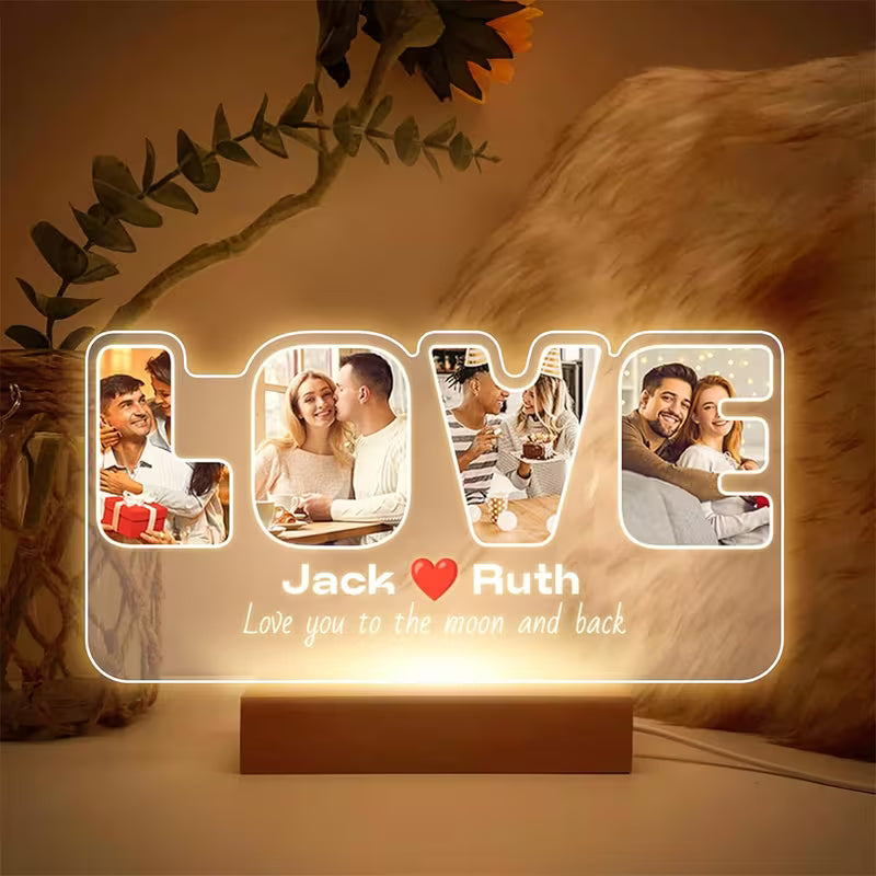 Personalized LOVE Photo Acrylic Night Light