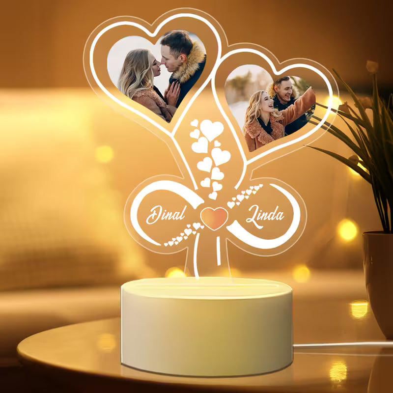 Personalized Infinity Heart LED Lamp