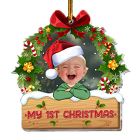 Personalized Baby Photo Acrylic Christmas Ornament