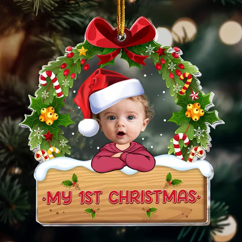 Personalized Baby Photo Acrylic Christmas Ornament