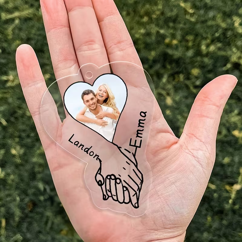 Custom Photo & Text Acrylic Rearview Mirror Charm