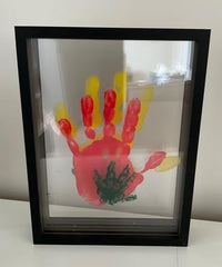 Family Handprint Kit - DIY Craft Keepsake Frame with Clear Acrylic Boards & Non-Toxic Paints, Unique Gift for New Families & Pets (White)