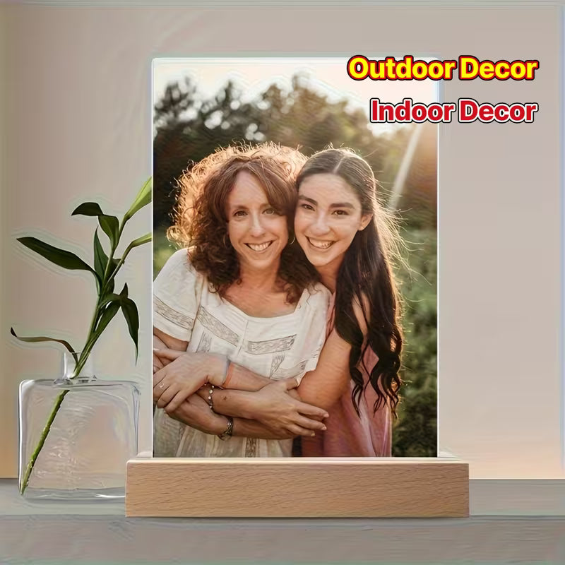 Personalized Photo Acrylic Display with Wooden Base