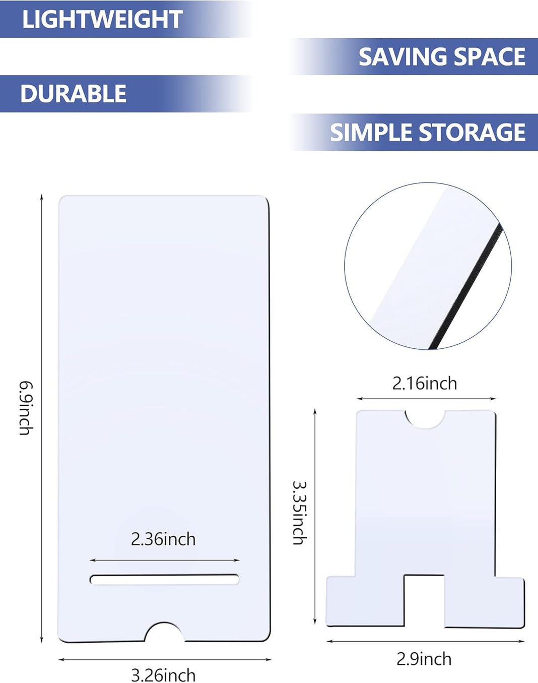 4 Pieces Sublimation Blank Phone Stand Sublimation Cell Phone Holder for Desk Wood Smartphone Holders DIY Craft Charging Stand for Desktop Office Table Home Kitchen