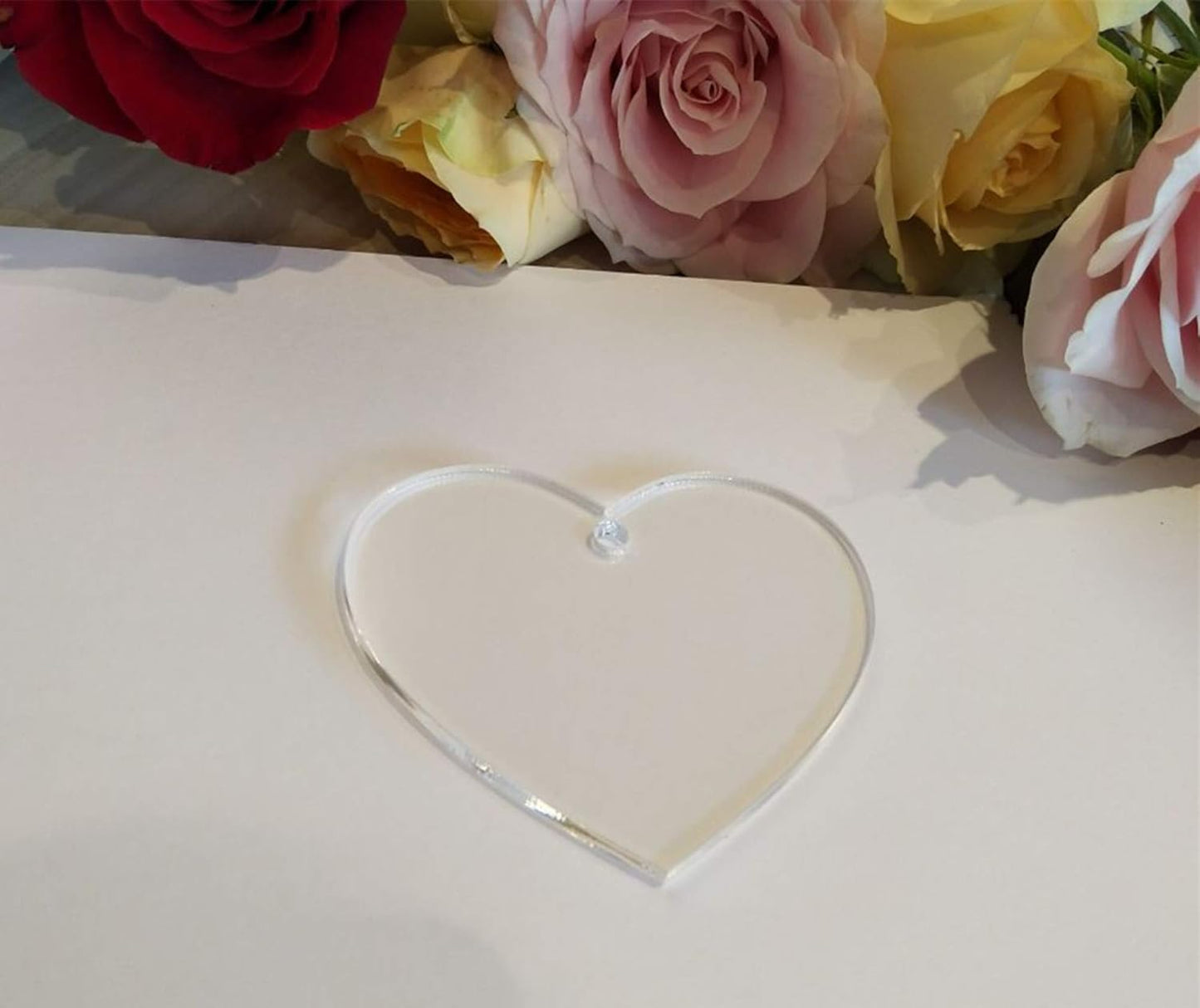 10 Count Clear Blank Acrylic Hearts,Blank Clear Acrylic Keychain, Plexiglass Laser Cut Hearts (3")