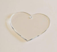 10 Count Clear Blank Acrylic Hearts,Blank Clear Acrylic Keychain, Plexiglass Laser Cut Hearts (3")
