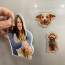 Personalized Photo Fridge Magnet, Custom Dog Cat Family Image Acrylic Refrigerator Magnets, Magnetic Picture Decoration for Home RV School Office Kitchen