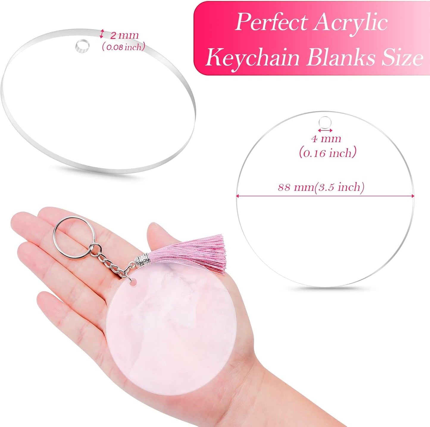 Acrylic Discs Round Acrylic Blanks Bulk with Hole for Engraving