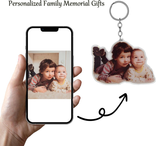 Personalized Photo Dog Cat Acrylic Keychain Custom Keyring Backpack Pendant Gift