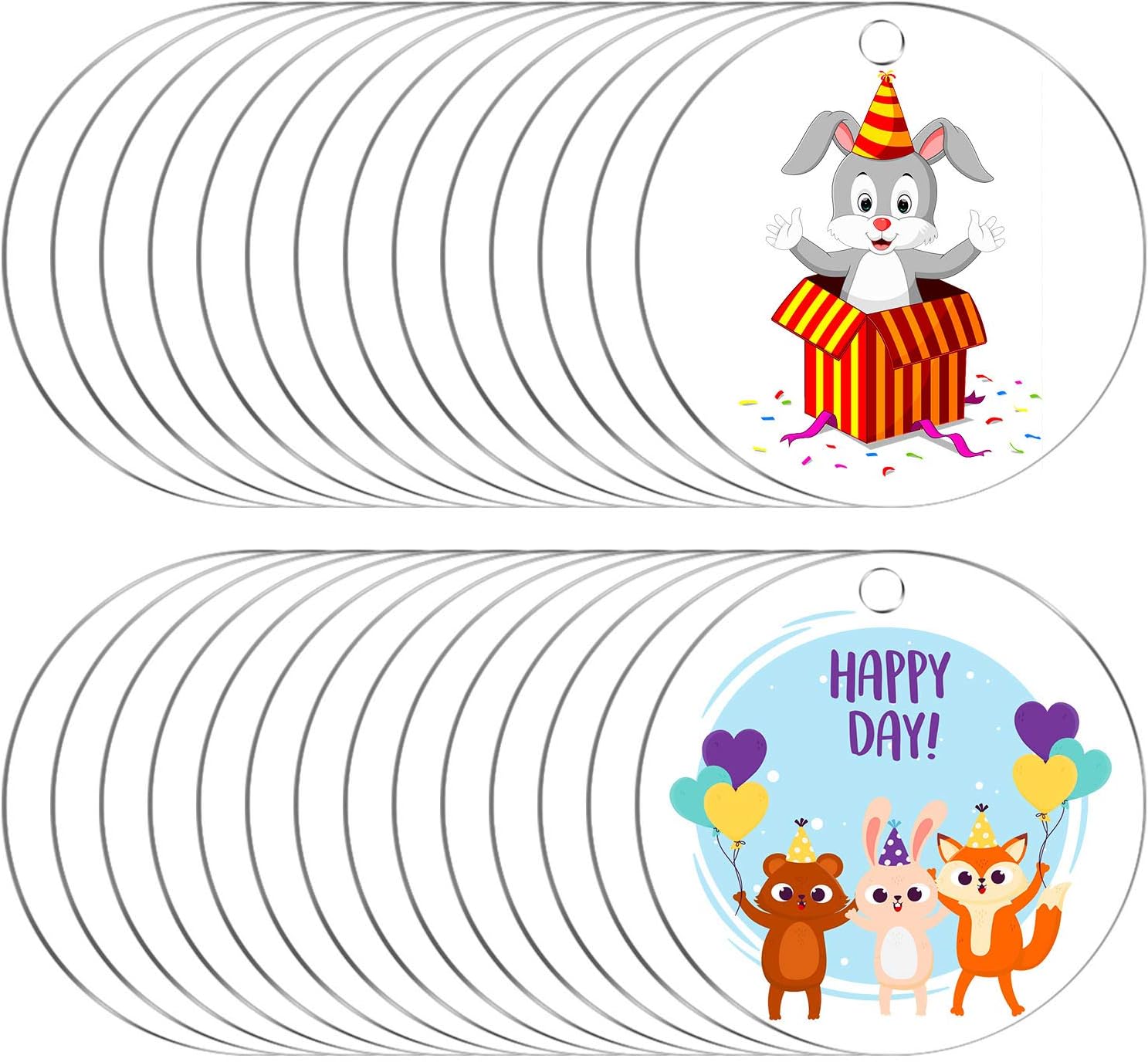 Acrylic Discs Round Acrylic Blanks Bulk with Hole for Engraving