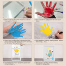 Family Handprint Kit - DIY Craft Keepsake Frame with Clear Acrylic Boards & Non-Toxic Paints, Unique Gift for New Families & Pets (White)