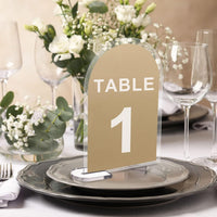 uxcell 30pcs 4 x 6 Blank Clear Arch Acrylic Sign with Stand, Acrylic Arch Table Numbers for Wedding Reception Party Restaurant Centerpieces Decor
