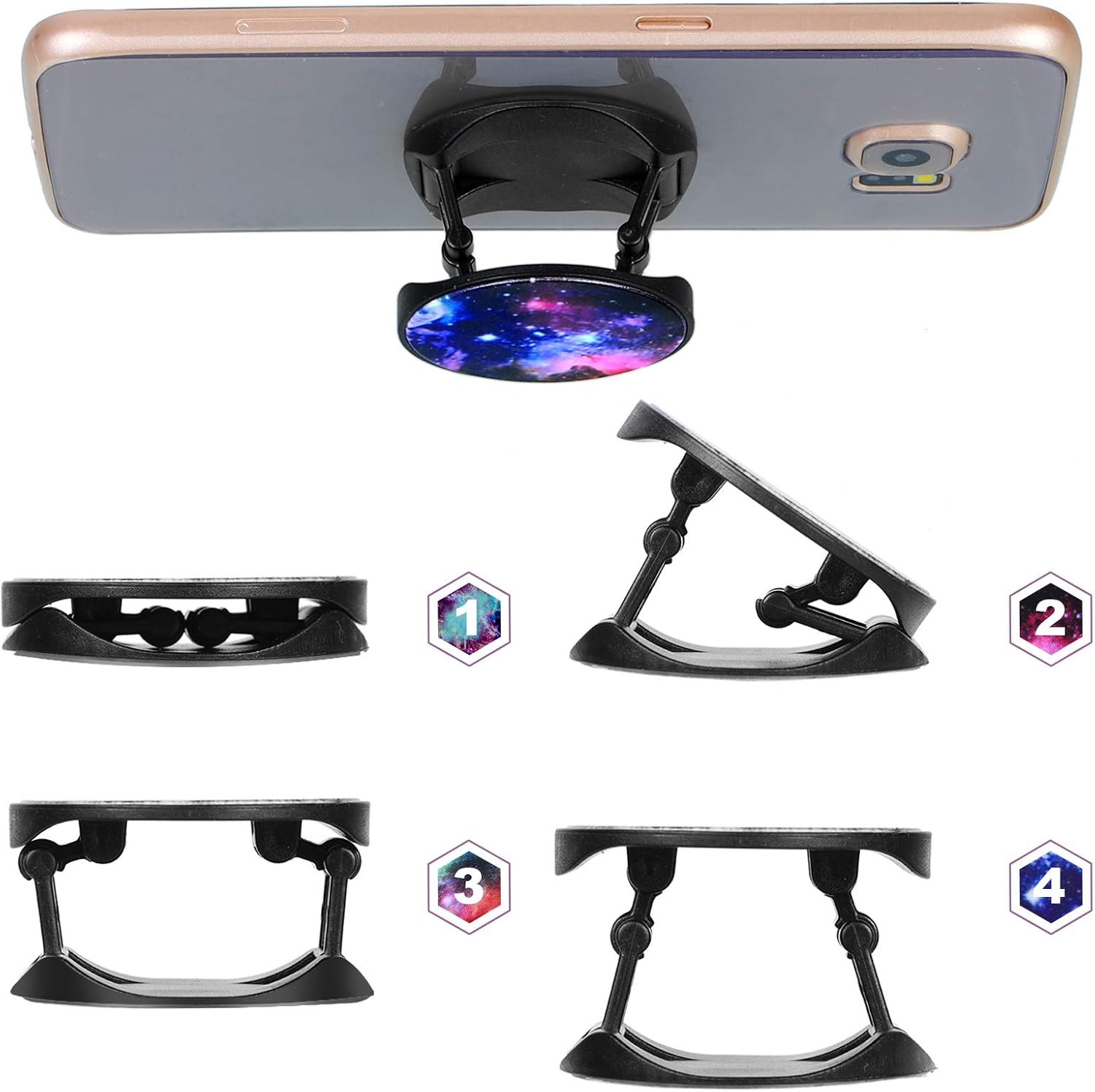 Weewooday 10 Pieces Phone Grip Holder Nebula Collapsible Phone Holder Self-Adhesive Sublimation for Smartphone and Tablets(10 Pieces)