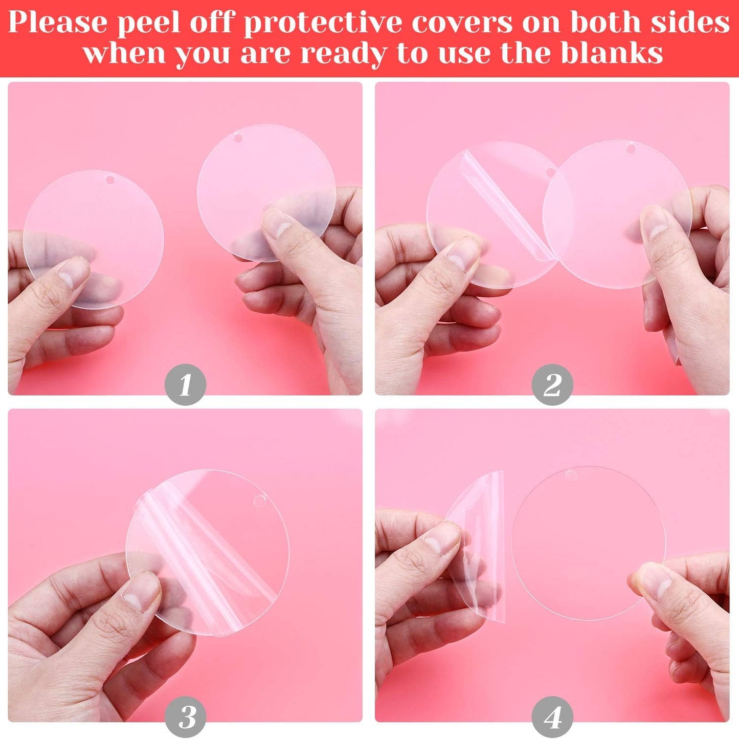 Acrylic Discs Round Acrylic Blanks Bulk with Hole for Engraving