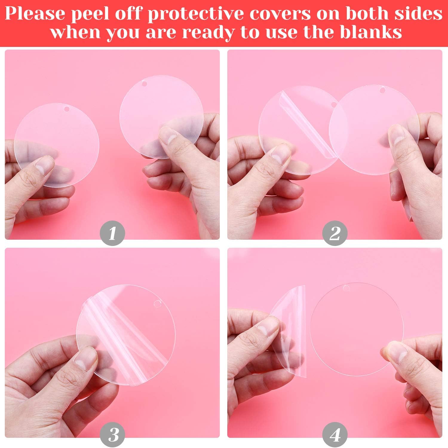 Acrylic Discs Round Acrylic Blanks Bulk with Hole for Engraving