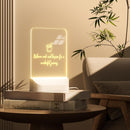 Acrylic Dry Erase Board with Light 4.7”*6.7” LED Night Light DIY Acrylic Dry Erase Board for Room Festival Gift Rewritable LED Drawing Board with 7 Color Pens
