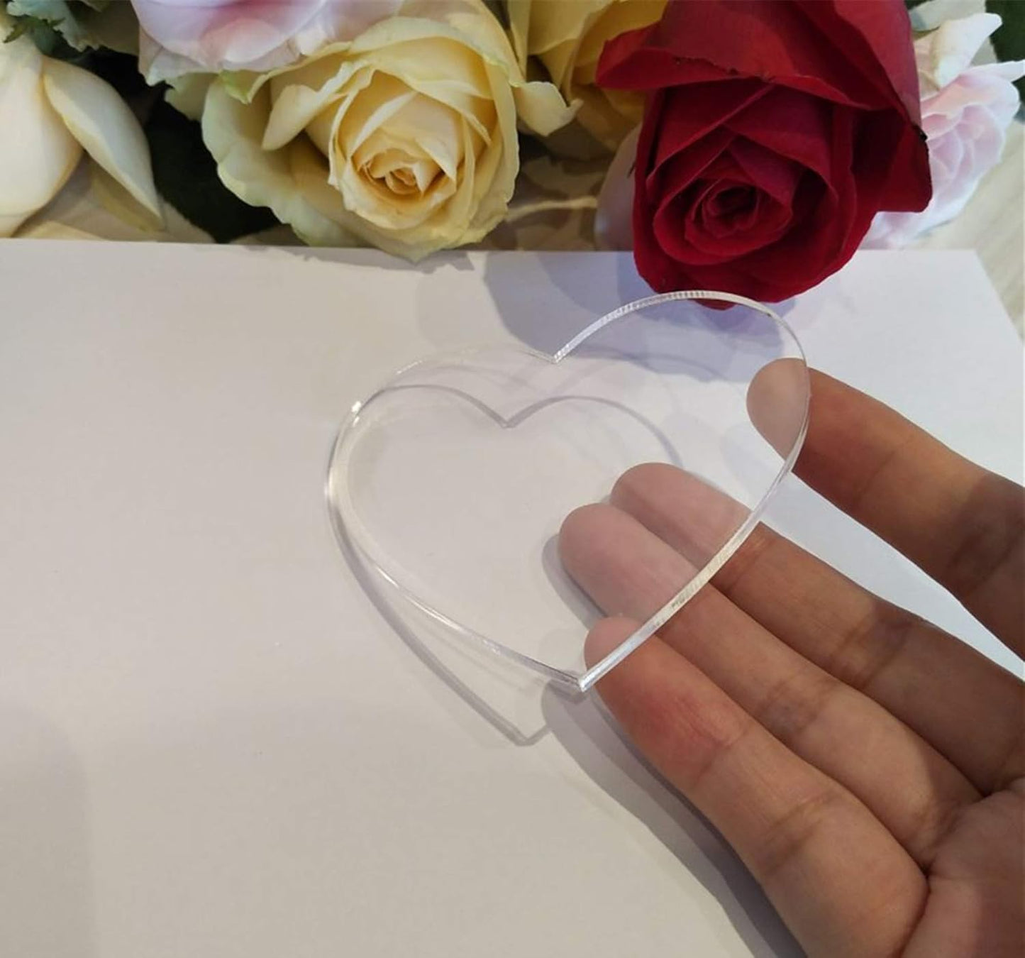 10 Count Clear Blank Acrylic Hearts,Blank Clear Acrylic Keychain, Plexiglass Laser Cut Hearts (3")