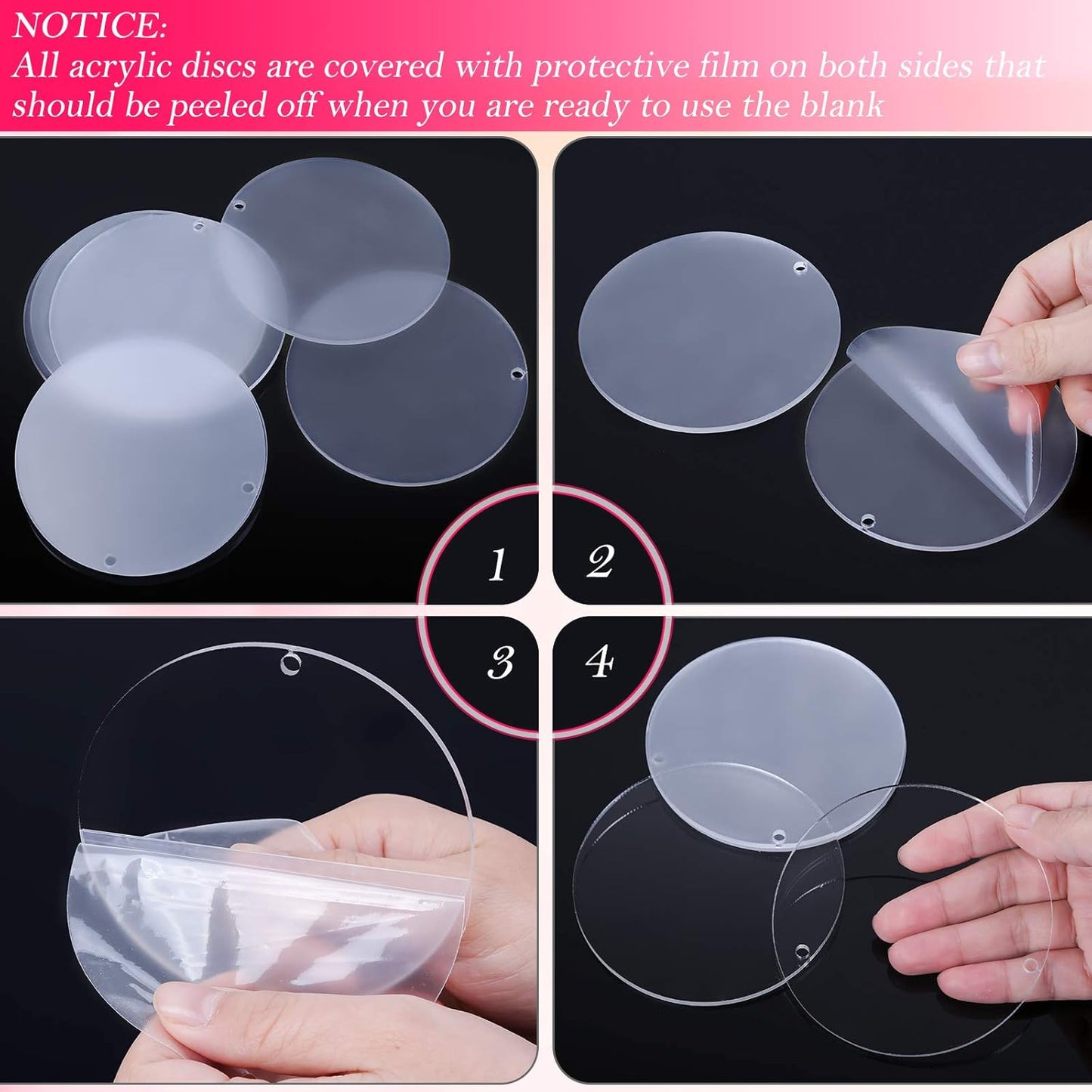 Acrylic Discs Round Acrylic Blanks Bulk with Hole for Engraving