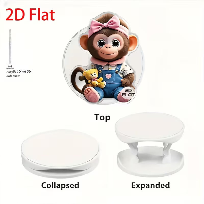 2D Flat Retractable Phone Holder & Stand