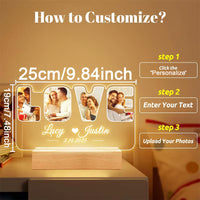 Personalized LOVE Photo Acrylic Night Light
