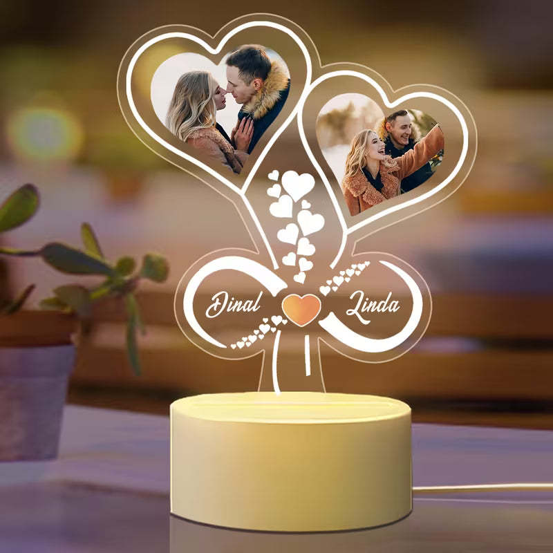 Personalized Infinity Heart LED Lamp